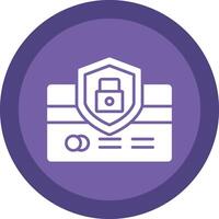 crédito tarjeta seguridad glifo debido circulo icono diseño vector