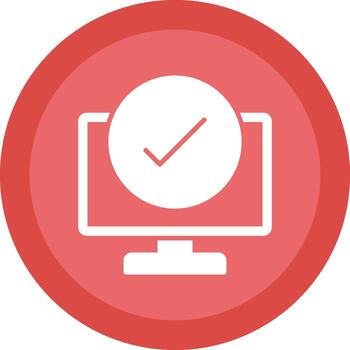 computadora cheque glifo debido circulo icono diseño vector