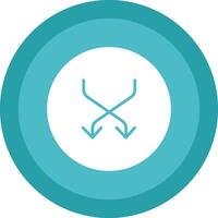 Shuffle Glyph Due Circle Icon Design vector