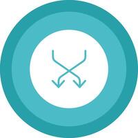 Shuffle Glyph Due Circle Icon Design vector