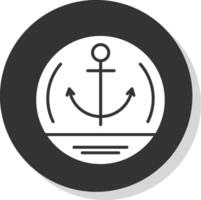 Anchor Glyph Shadow Circle Icon Design vector