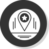Map Marker Glyph Shadow Circle Icon Design vector