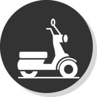 scooter glifo sombra circulo icono diseño vector