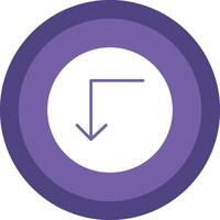 Turn Down Glyph Due Circle Icon Design vector