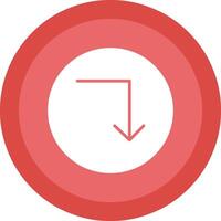 Turn Down Glyph Due Circle Icon Design vector