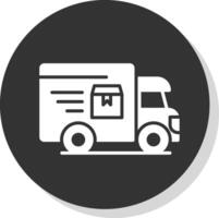 Delivery Service Glyph Shadow Circle Icon Design vector