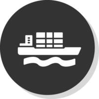 Bulk Carrier Glyph Shadow Circle Icon Design vector