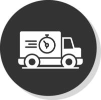 Fast Delivery Glyph Shadow Circle Icon Design vector