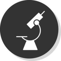 Microscope Glyph Shadow Circle Icon Design vector