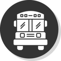 colegio autobús glifo sombra circulo icono diseño vector