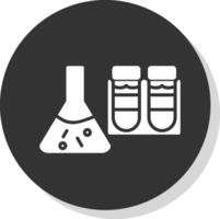 Science Beaker Glyph Shadow Circle Icon Design vector