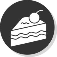Cake Slice Glyph Shadow Circle Icon Design vector