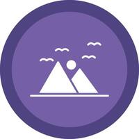 Mountains Glyph Due Circle Icon Design vector