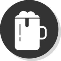 Beer Glyph Shadow Circle Icon Design vector