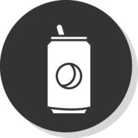 Soda Can Glyph Shadow Circle Icon Design vector