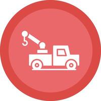 Tow Truck Glyph Due Circle Icon Design vector