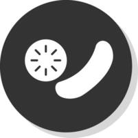 Cucumber Glyph Shadow Circle Icon Design vector