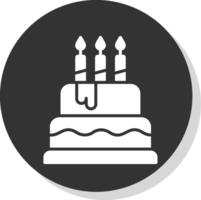 Cake Glyph Shadow Circle Icon Design vector