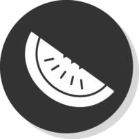 Water Melon Glyph Shadow Circle Icon Design vector