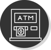 Atm Machine Glyph Due Circle Icon Design vector