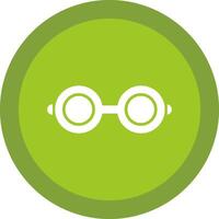 Eyeglasses Glyph Due Circle Icon Design vector