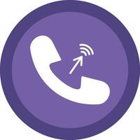 Phone Call Glyph Due Circle Icon Design vector