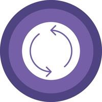 Repeat Glyph Due Circle Icon Design vector