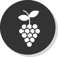 uvas glifo sombra circulo icono diseño vector