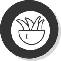 Air Planting Glyph Shadow Circle Icon Design vector