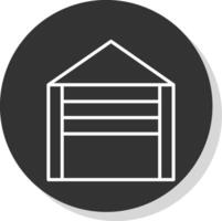 Garage Glyph Due Circle Icon Design vector