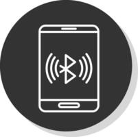 Bluetooth Glyph Due Circle Icon Design vector