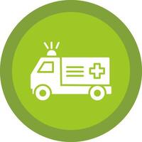 Ambulance Glyph Due Circle Icon Design vector