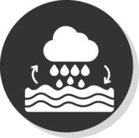 Water Cycle Glyph Shadow Circle Icon Design vector