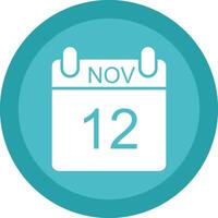 November Glyph Due Circle Icon Design vector