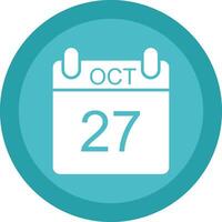 October Glyph Due Circle Icon Design vector