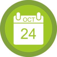 October Glyph Due Circle Icon Design vector