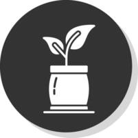 Plant Glyph Shadow Circle Icon Design vector