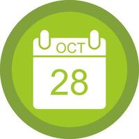 October Glyph Due Circle Icon Design vector