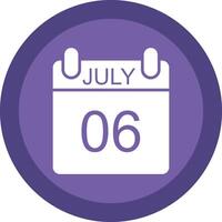 July Glyph Due Circle Icon Design vector