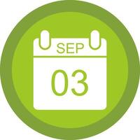 September Glyph Due Circle Icon Design vector