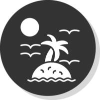 Island Glyph Shadow Circle Icon Design vector