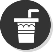 Soda Drink Glyph Shadow Circle Icon Design vector