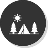 Camping Glyph Shadow Circle Icon Design vector