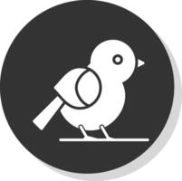 pájaro glifo sombra circulo icono diseño vector