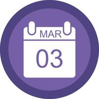 March Glyph Due Circle Icon Design vector