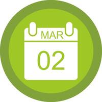 March Glyph Due Circle Icon Design vector