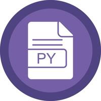 PY File Format Glyph Due Circle Icon Design vector