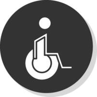 Handicaped Patient Glyph Shadow Circle Icon Design vector