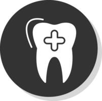 Dental Care Glyph Shadow Circle Icon Design vector