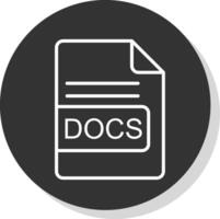 DOCS File Format Glyph Due Circle Icon Design vector